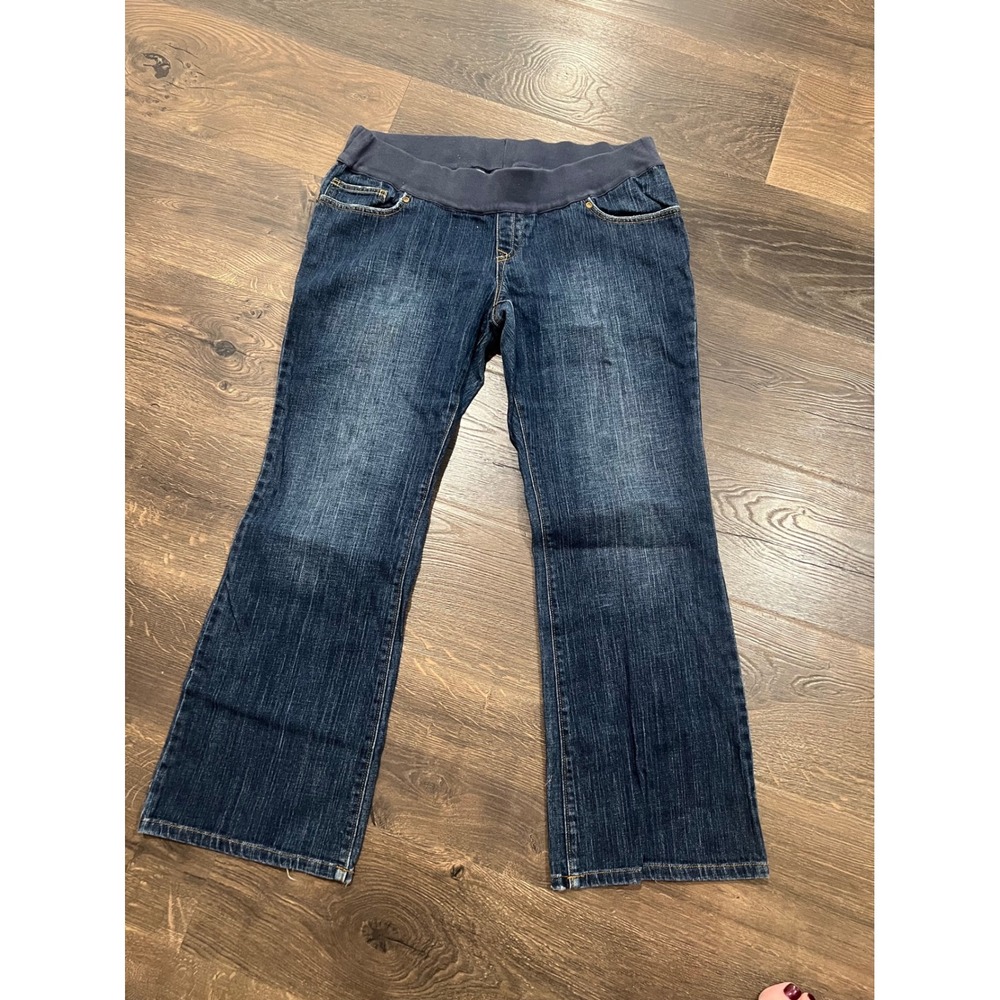 Old Navy Denim Maternity Bootcut Jeans Low Rise Stretch Blue Wash Size L Short‎